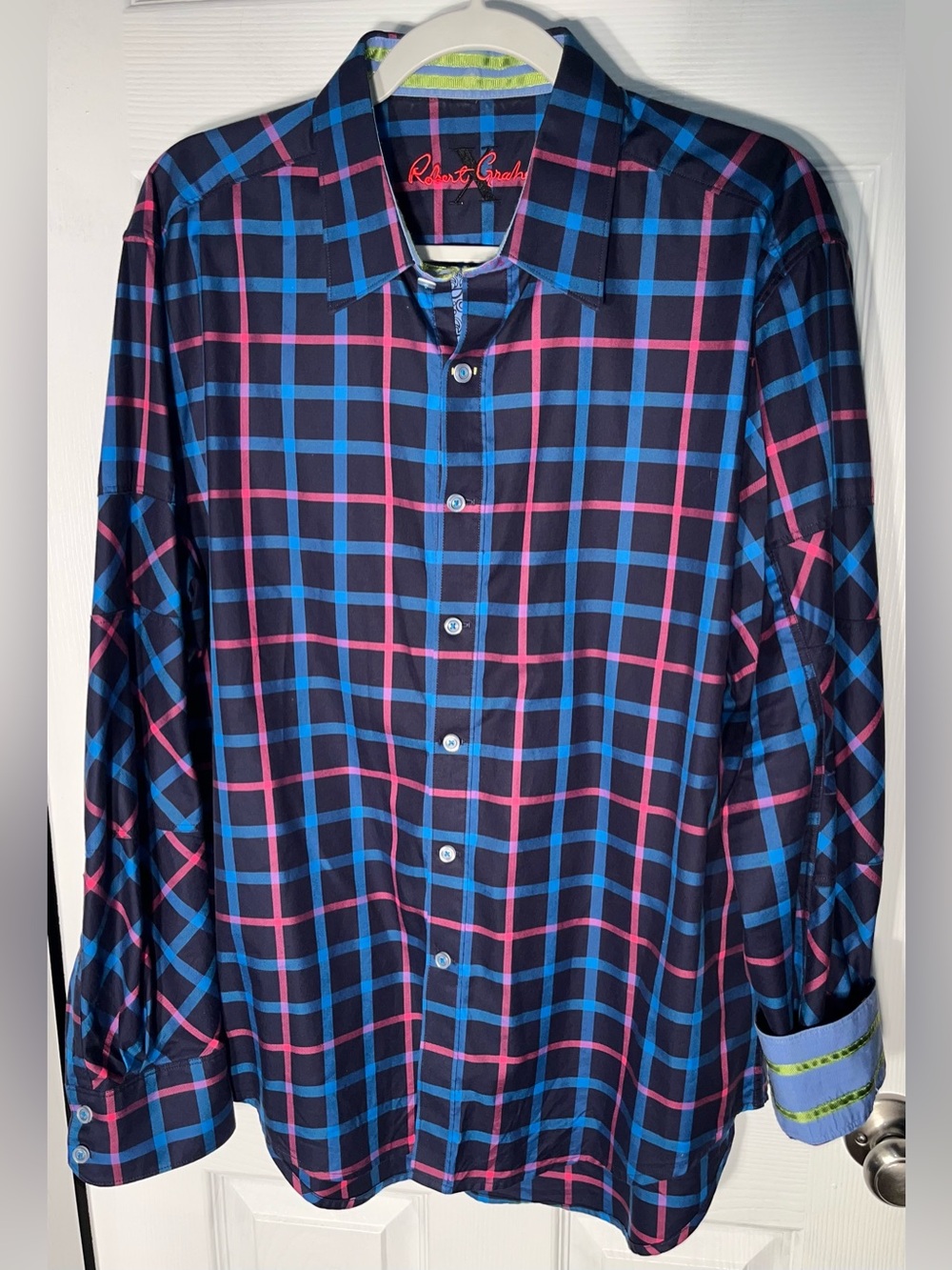 Men’s Robert Graham XL Check Long Sleeve Button Shirt Checkered 100% Cotton